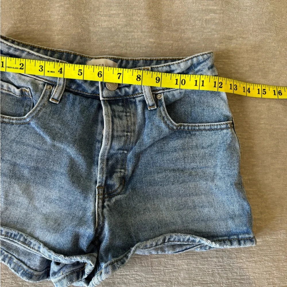 PacSun High Rise Festival Denim Shorts Size 24 | Button Fly Blue Jean Cutoffs